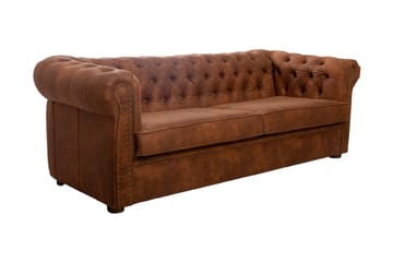 CHESTERFIELD DELUXE bäddsoffa 3-sits Brun