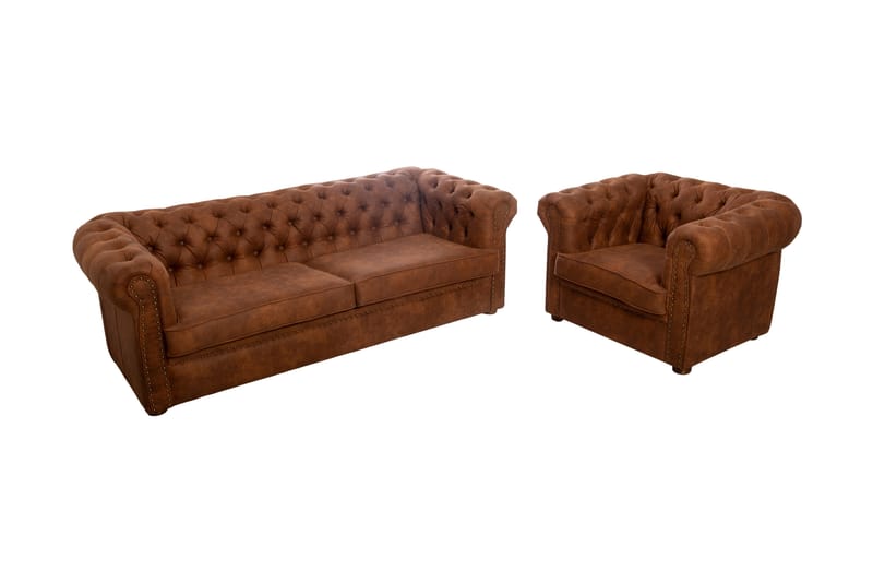 CHESTERFIELD DELUXE bäddsoffa 3-sits Brun - Möbler - Vardagsrum - Bäddsoffor