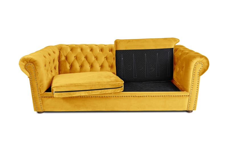 CHESTERFIELD DELUXE bäddsoffa 3-sits Gul - Bäddsoffor - 3-sits bäddsoffa