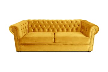 CHESTERFIELD DELUXE bäddsoffa 3-sits Gul