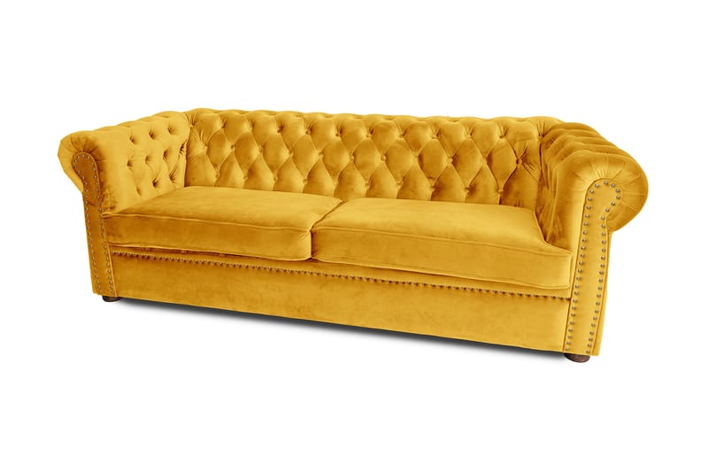 CHESTERFIELD DELUXE bäddsoffa 3-sits Gul - Bäddsoffor - 3-sits bäddsoffa