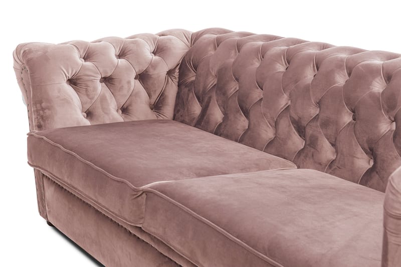 CHESTERFIELD DELUXE bäddsoffa 3-sits Ljusrosa - Möbler - Vardagsrum - Bäddsoffor