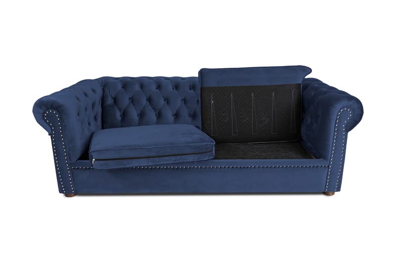 CHESTERFIELD DELUXE bäddsoffa 3-sits Marinblå - Möbler - Vardagsrum - Bäddsoffor
