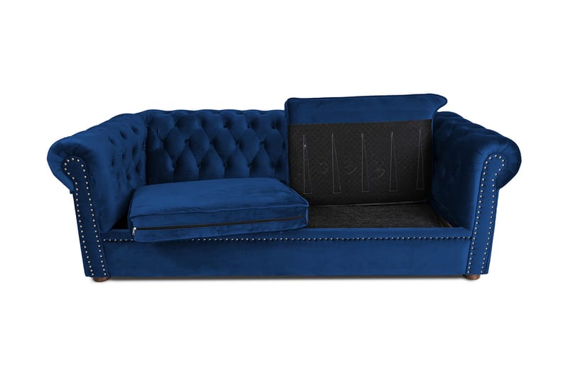 CHESTERFIELD DELUXE bäddsoffa 3-sits Mörkblå - Möbler - Vardagsrum - Bäddsoffor
