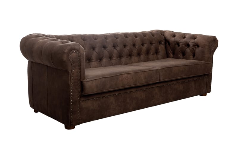 CHESTERFIELD DELUXE bäddsoffa 3-sits Mörkbrun - Möbler - Vardagsrum - Bäddsoffor