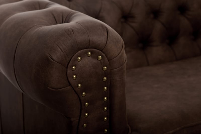 CHESTERFIELD DELUXE bäddsoffa 3-sits Mörkbrun - Möbler - Vardagsrum - Bäddsoffor