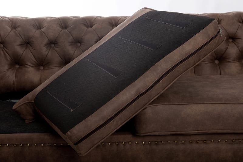 CHESTERFIELD DELUXE bäddsoffa 3-sits Mörkbrun - Möbler - Vardagsrum - Bäddsoffor
