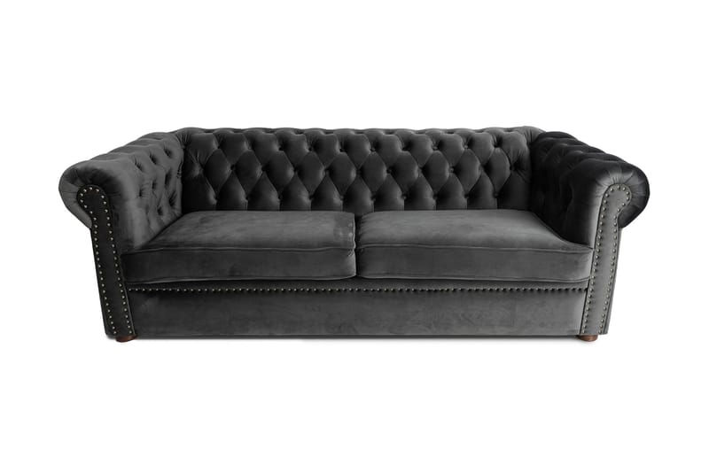 CHESTERFIELD DELUXE bäddsoffa 3-sits Mörkgrå - Möbler - Vardagsrum - Bäddsoffor
