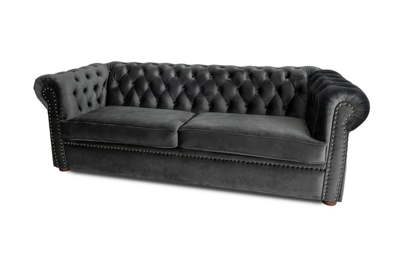 CHESTERFIELD DELUXE bäddsoffa 3-sits Mörkgrå - Möbler - Vardagsrum - Bäddsoffor
