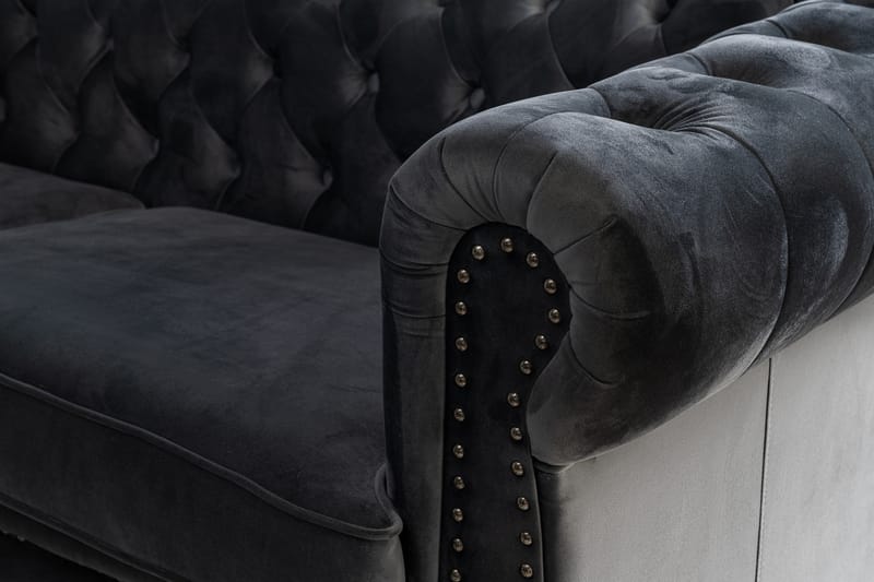 CHESTERFIELD DELUXE bäddsoffa 3-sits Mörkgrå - Möbler - Vardagsrum - Bäddsoffor