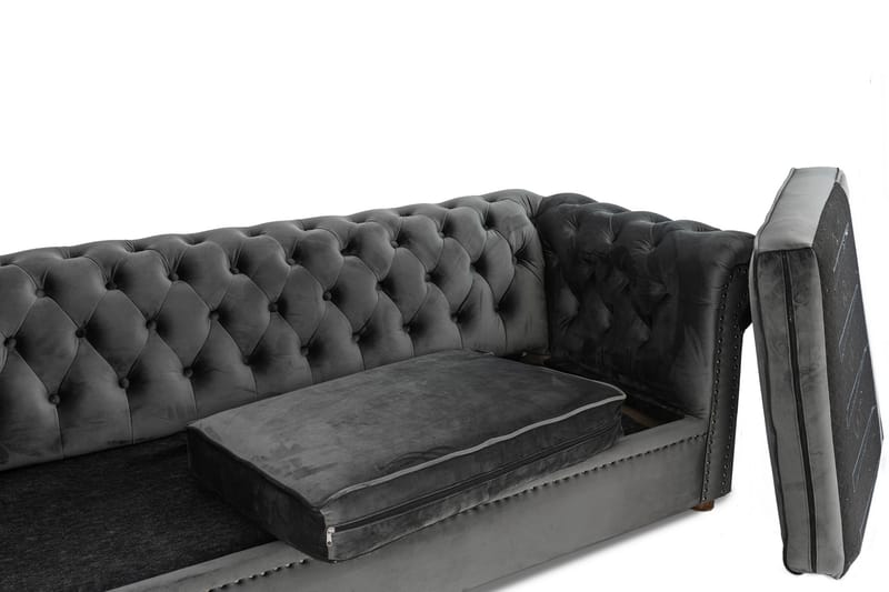 CHESTERFIELD DELUXE bäddsoffa 3-sits Mörkgrå - Möbler - Vardagsrum - Bäddsoffor