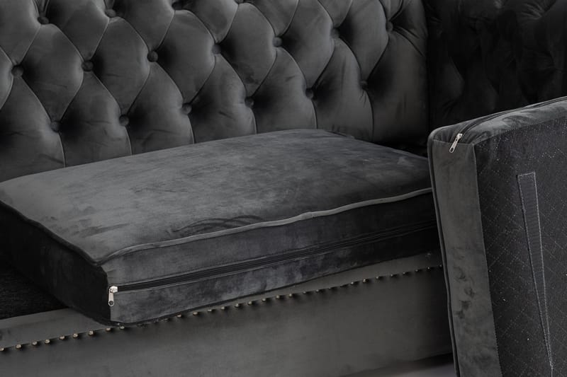 CHESTERFIELD DELUXE bäddsoffa 3-sits Mörkgrå - Möbler - Vardagsrum - Bäddsoffor