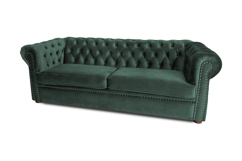 CHESTERFIELD DELUXE bäddsoffa 3-sits Mörkgrön - Möbler - Vardagsrum - Bäddsoffor
