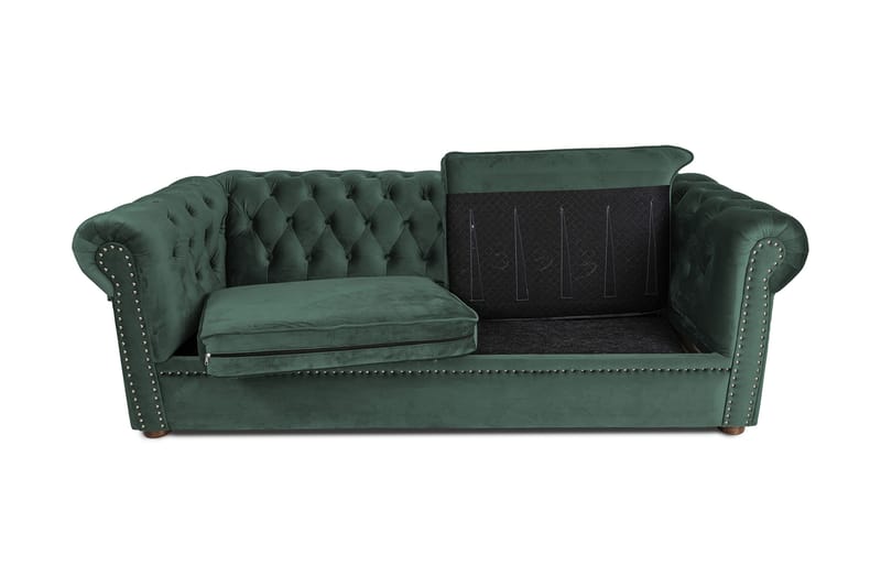 CHESTERFIELD DELUXE bäddsoffa 3-sits Mörkgrön - Möbler - Vardagsrum - Bäddsoffor