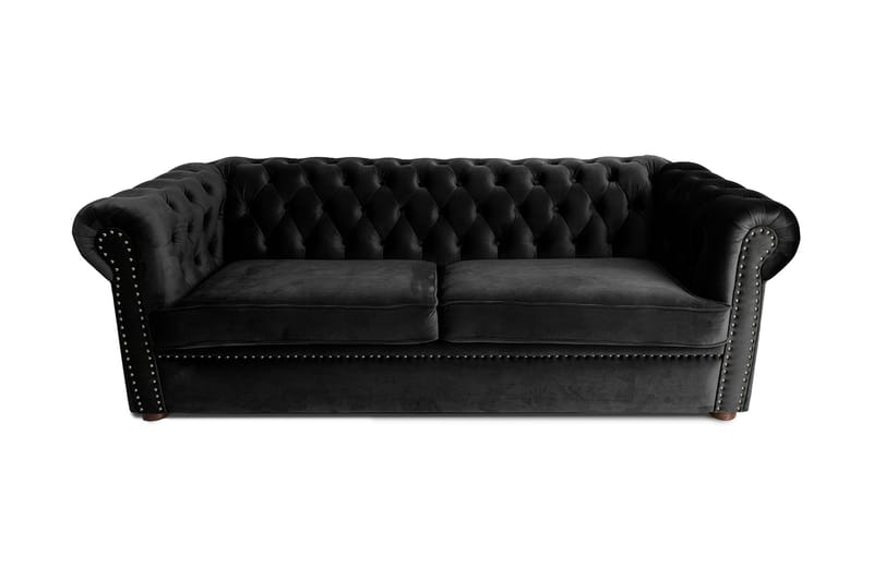 CHESTERFIELD DELUXE bäddsoffa 3-sits Svart - Bäddsoffor - 3-sits bäddsoffa