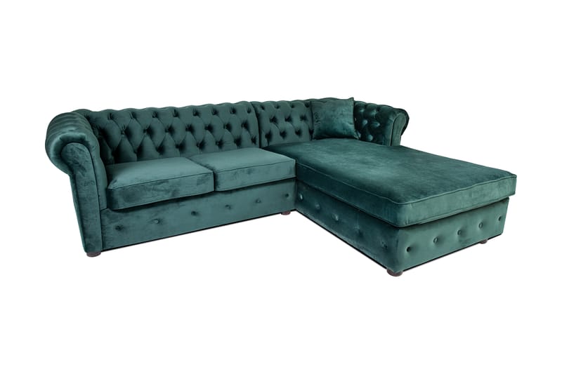 Chesterfield Kristine Bäddsoffa m. Divan Mörkgrön - Bäddsoffor - Bäddsoffa divan