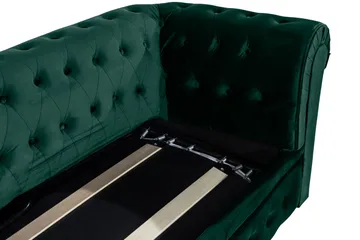 Chesterfield Lyx 3-sits Framåtbäddad bäddsoffa i sammet - Grön - Möbler - Vardagsrum - Bäddsoffor