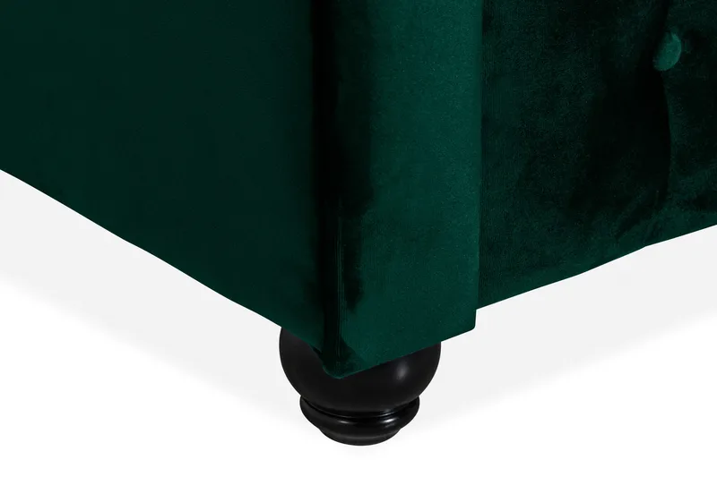 Chesterfield Lyx 3-sits Framåtbäddad bäddsoffa i sammet - Mörkgrön / Grön - Möbler - Vardagsrum - Bäddsoffor