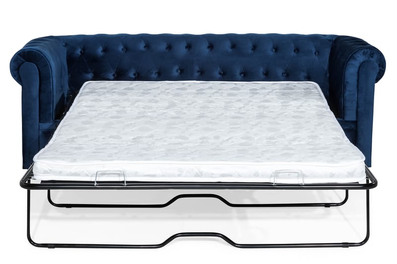 Chesterfield Lyx 3-sits Sammetssoffa - Djup soffa - Blå - Möbler - Vardagsrum - Bäddsoffor