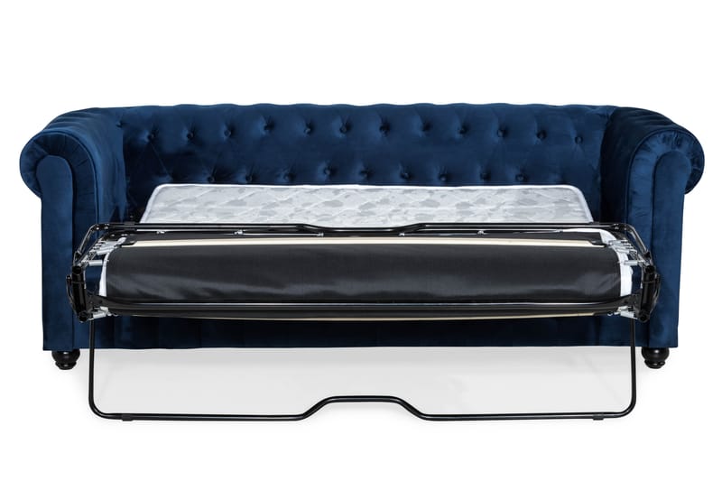 Chesterfield Lyx 3-sits Sammetssoffa - Djup soffa - Blå - Möbler - Vardagsrum - Bäddsoffor