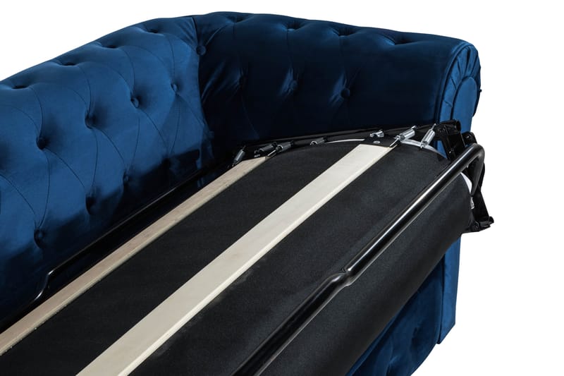 Chesterfield Lyx 3-sits Sammetssoffa - Djup soffa - Blå - Möbler - Vardagsrum - Bäddsoffor