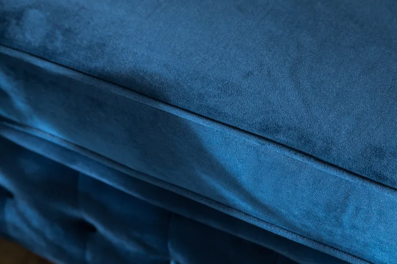 Chesterfield Lyx 3-sits Sammetssoffa - Djup soffa - Blå - Möbler - Vardagsrum - Bäddsoffor