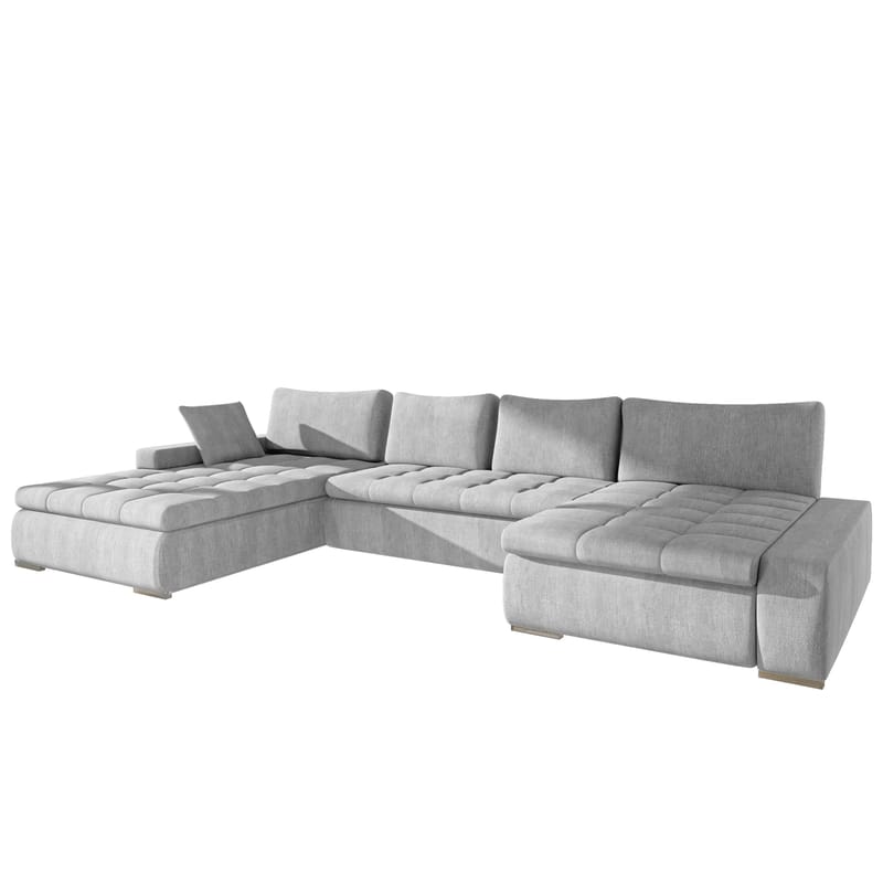 Cillo 5-sits U-formad bäddsoffa med dubbeldivan - grå - Möbler - Vardagsrum - Bäddsoffor - Hörnbäddsoffa