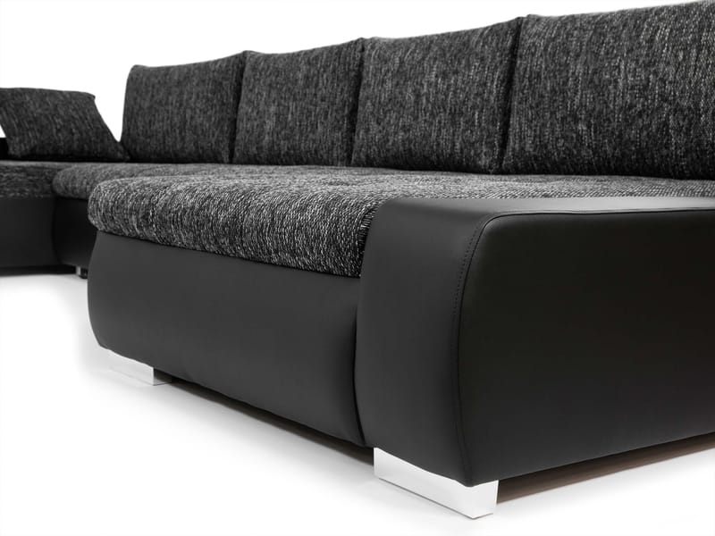 Cillo 5-sits U-formad bäddsoffa med dubbeldivan - grå - Möbler - Vardagsrum - Bäddsoffor - Hörnbäddsoffa