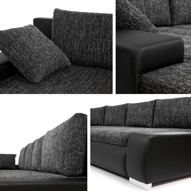 Cillo 5-sits U-formad bäddsoffa med dubbeldivan - grå - Möbler - Vardagsrum - Bäddsoffor - Hörnbäddsoffa