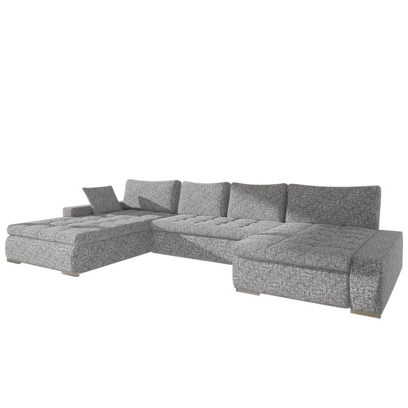 Cillo 5-sits U-formad bäddsoffa med dubbeldivan - grå - Möbler - Vardagsrum - Bäddsoffor - Hörnbäddsoffa