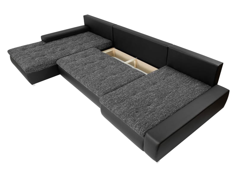 Cillo 5-sits U-formad bäddsoffa med dubbeldivan - grå - Möbler - Vardagsrum - Bäddsoffor - Hörnbäddsoffa