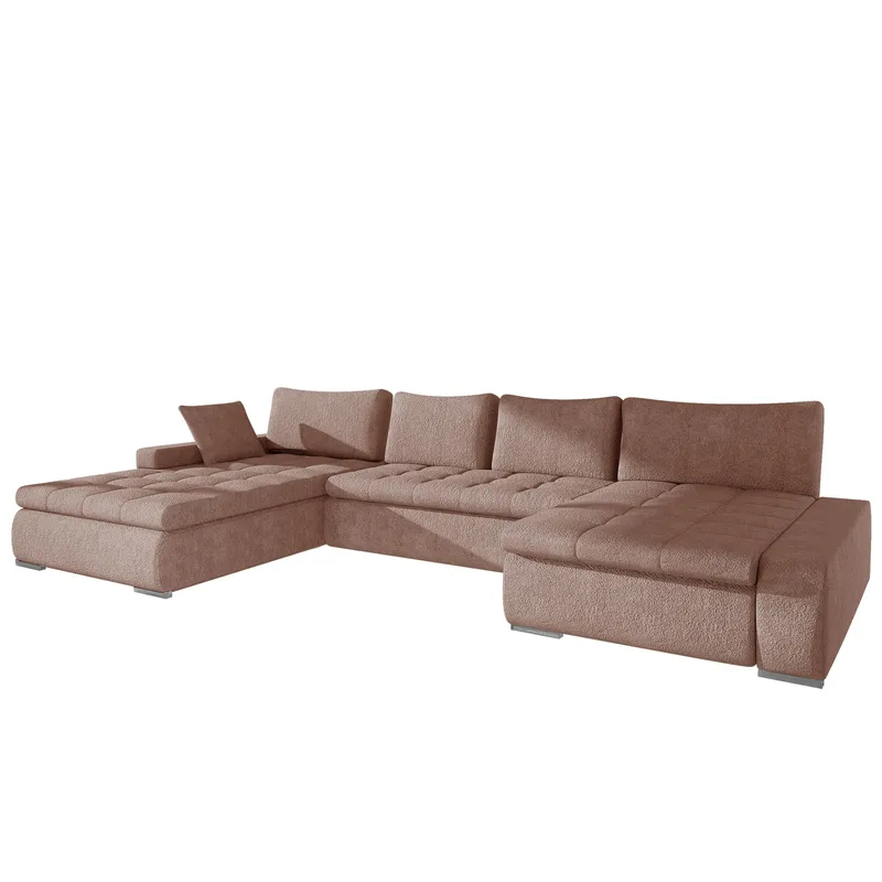 Cillo 5-sits U-formad bäddsoffa med dubbeldivan, rosa