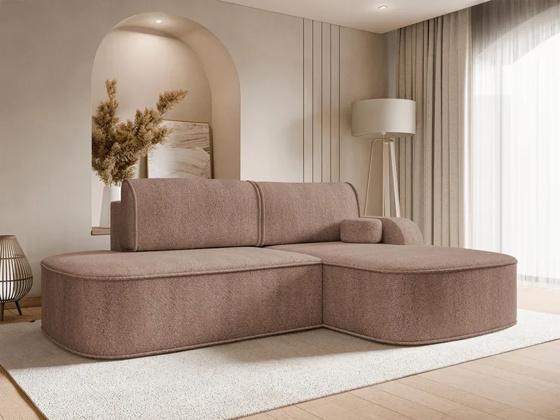 Cinrel Bäddsoffa med Divan 3-sits - Rosa - Möbler - Vardagsrum - Bäddsoffor