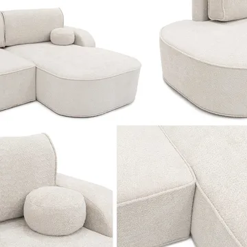 Cinrel Bäddsoffa med Divan 3-sits - Rosa - Möbler - Vardagsrum - Bäddsoffor
