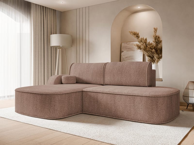 Cinrel Bäddsoffa med Divan 3-sits - Rosa - Möbler - Vardagsrum - Bäddsoffor
