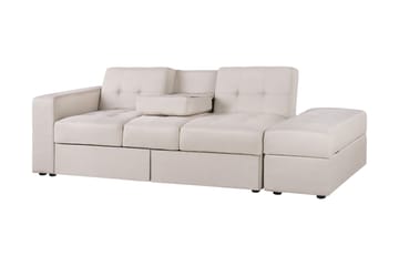 Citlalic 3-sits Längsbäddad Bäddsoffa 90x210 cm med Förvaring i Tyg - Beige - Möbler - Vardagsrum - Bäddsoffor