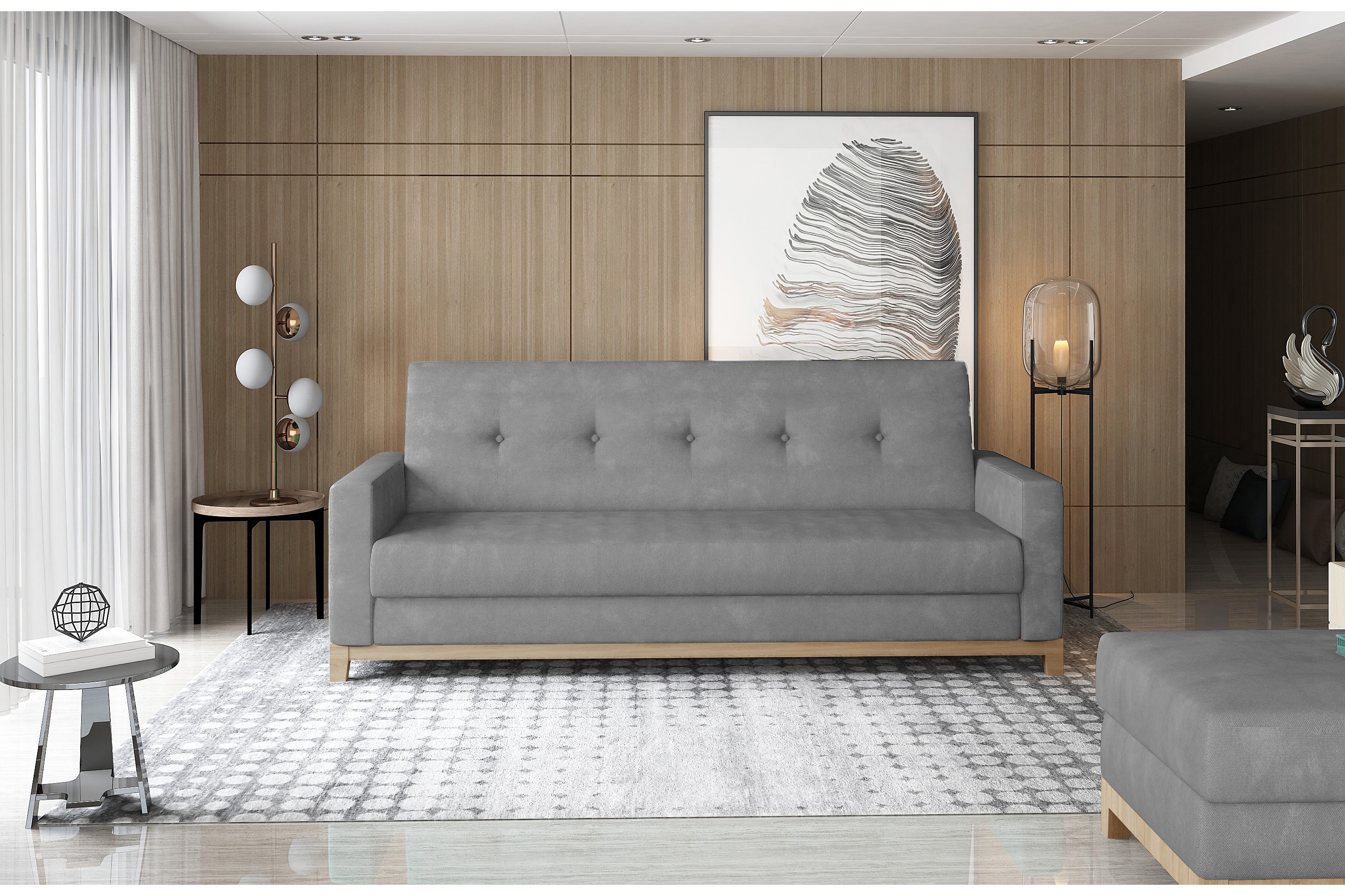 citlalli 2-sits bäddsoffa grå -