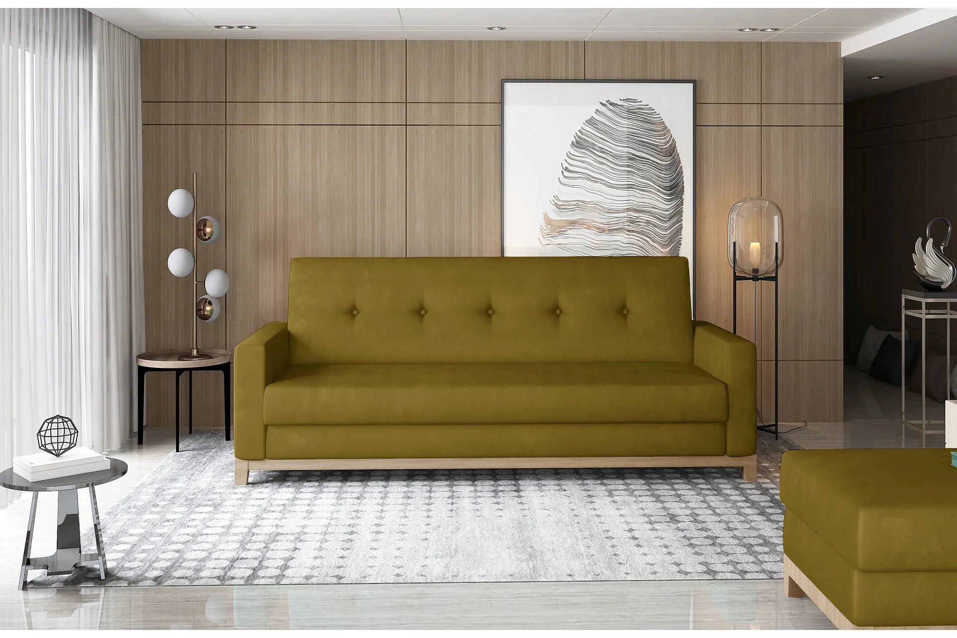 citlalli 2-sits bäddsoffa gul -