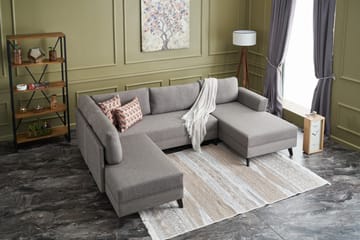 CLACHAN U-bäddsoffa Brun/Svart - Möbler - Vardagsrum - Bäddsoffor - U bäddsoffa