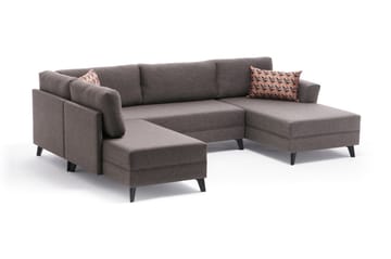 CLACHAN U-bäddsoffa Brun/Svart - Möbler - Vardagsrum - Bäddsoffor - U bäddsoffa