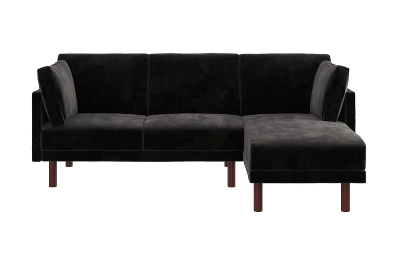 CLAIR 3-sits Bäddsoffa med Schäslong Ställbar Sammet/Svart/T - Dorel Home - Bäddsoffor