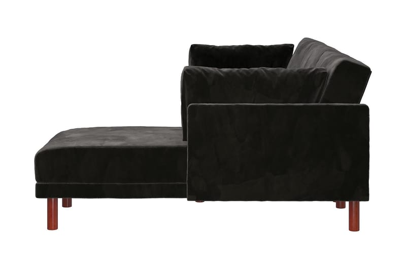 CLAIR 3-sits Bäddsoffa med Schäslong Ställbar Sammet/Svart/T - Dorel Home - Bäddsoffor