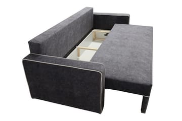 Clarina 3-sits Längsbäddad Bäddsoffa 143x200 cm med Förvaring i Sammet - Grön - Möbler - Vardagsrum - Bäddsoffor