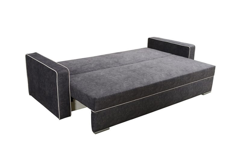 Clarina 3-sits Längsbäddad Bäddsoffa 143x200 cm med Förvaring i Sammet - Grön - Möbler - Vardagsrum - Bäddsoffor