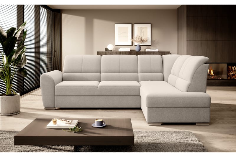Clarkville Bäddsoffa m. Schäslong 3-sits Beige - Möbler - Vardagsrum - Bäddsoffor