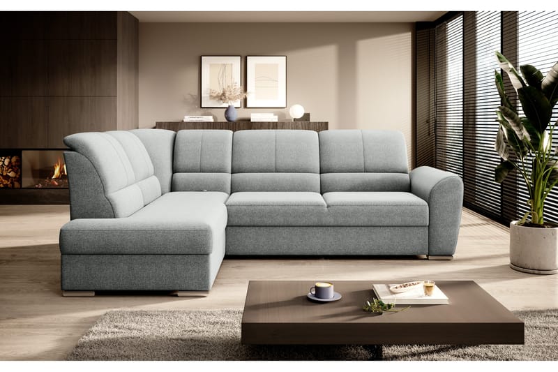 Clarkville Bäddsoffa m. Schäslong 3-sits Grå - Möbler - Vardagsrum - Bäddsoffor
