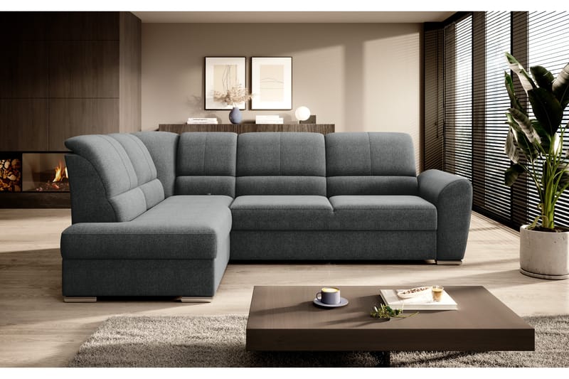 Clarkville Bäddsoffa m. Schäslong 3-sits Grå - Möbler - Vardagsrum - Bäddsoffor