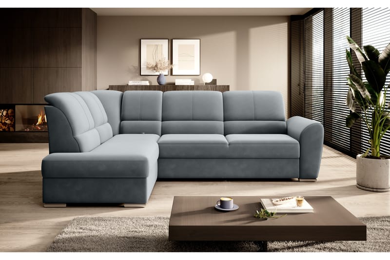 Clarkville Bäddsoffa m. Schäslong 3-sits Grå - Möbler - Vardagsrum - Bäddsoffor