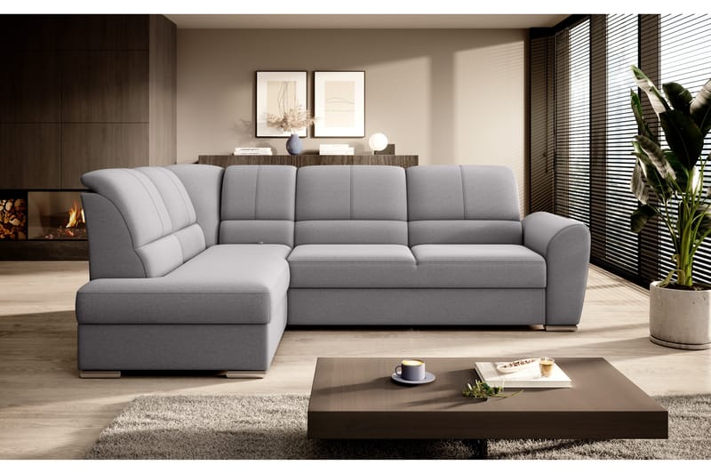 Clarkville Bäddsoffa m. Schäslong 3-sits Grå - Möbler - Vardagsrum - Bäddsoffor