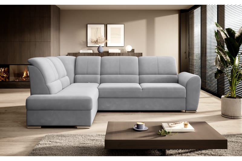 Clarkville Bäddsoffa m. Schäslong 3-sits Grå - Möbler - Vardagsrum - Bäddsoffor